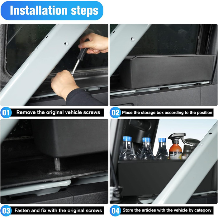 Органайзер для багажника Ford Bronco 4-дверний (2021-2023), ліва бічна коробка, матове чорне покриття