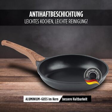 Професійна сковорода ROSMARINO 28 см - Сковорода з покриттям з відмінним розподілом тепла та теплопродуктивністю для індукційних т