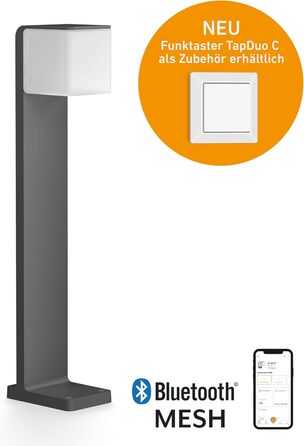 Розумний садовий світильник Steinel LED GL 80 SC Connect, з датчиком руху, диммером, керуванням через додаток та таймером, 3000 K, 9.1 Вт, антрацит