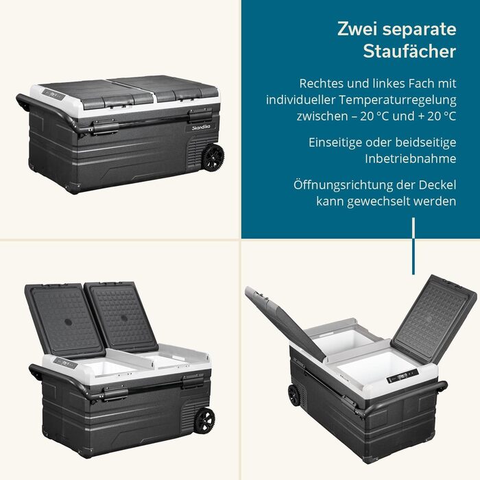 Морозильна камера Skandika для автомобіля від 35 до 55 л 10 до -20 C компресорна холодильна камера з перегородкою, безшумна, екоре