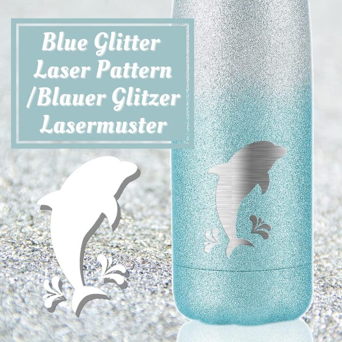 Жіночі подарунки з дельфінами для дівчаток та дітей, ізольована пляшка для води з нержавіючої сталі 500 мл, термос з аквареллю для любителів дельфінів, екологів, на день народження, випускний