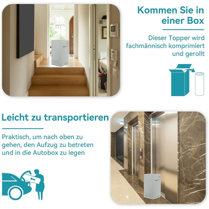 Наматрацник Storeo Basics Comfort з піни з ефектом пам&39яті, плюшевий, 180 x 200 см, висота 7 см, білий 180 x 200 x 7 см