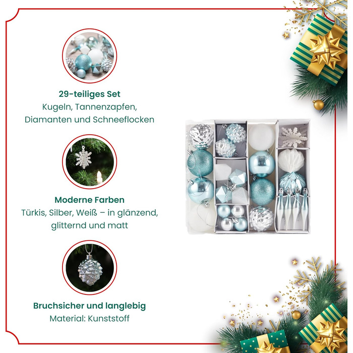 Набір ялинкових кульок з 29 предметів HEITMANN DECO