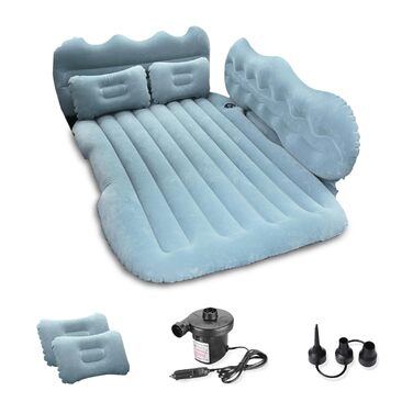 Надувний матрац Ergocar для автомобіля, кемпінгу, надувний матрац для 2 осіб з подушкою, надувний матрац для позашляховиків, мінівенів, диванів, надувних ліжок для гостей на відкритому повітрі, піщаний пляж, M-темно-зелений