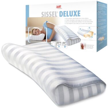 Подушка для шиї SISSEL Soft Deluxe Атласний чохол, який можна прати при 40C В&39язкопружна піна Надзвичайно широка та регульована по висоті Оптимальний комфорт сну Зроблено у Швеції 63x33 см 5-річна гарантія