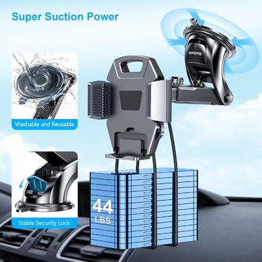 Автомобільний тримач для телефону Beikell, автомобільний тримач для телефону, що обертається на 360, з розблокуванням однією кнопк