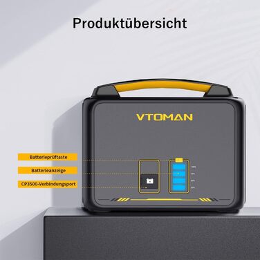 Додатковий акумулятор VTOMAN Jump 600X ємністю 640 Втгод - розширювальний акумулятор LiFePO4 для портативної електростанції Jump 600X, ємність якого можна розширити до 939 Втгод для кемпінгу, подорожей, проживання в автофургоні, надзвичайних ситуацій, від