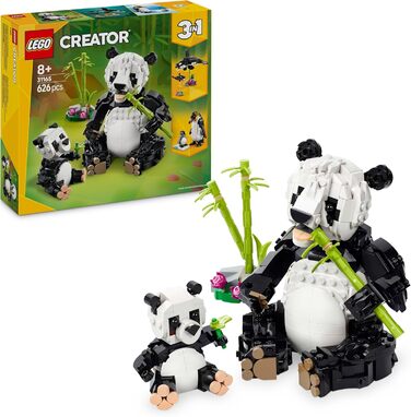 Конструктор LEGO Creator 3-in-1 Wild Animals: Panda Family 31165, 626 деталей, дикі тварини