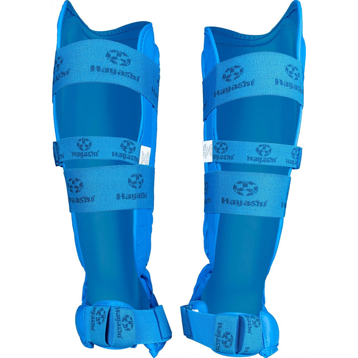 Захисні накладки на гомілку та підйом Hayashi Karate (схвалені WKF) XXL синього кольору