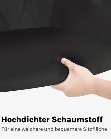 Комплект із 2 обідніх стільців з підлокітниками та спинками, для їдальні, вітальні, кухні, м&39які кухонні стільці з оксамитовим покриттям, металеві ніжки, чорний, комплект із 2 шт.