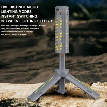 Ліхтар для кемпінгу з 2 шт., регульованою підставкою-штативом, телескопічним ліхтарем з акумулятором ємністю 8000 мАг, портативним ліхтариком для використання у відключення електроенергії, кемпінгу, походів, риболовлі, подорожей та надзвичайних ситуацій (