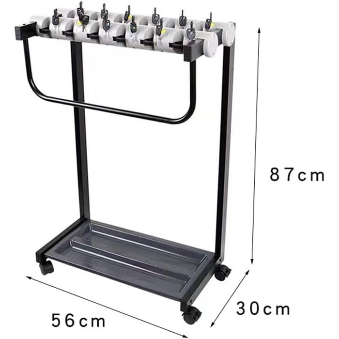 Підставка для парасольки SOCUY Тримач для парасольки Підставка для парасольки, піддон для крапель, шків з ключем і замком, незалежна стійка для зберігання в домашньому офісі Підставка для парасольки Тримач для парасольки 56 * 30 * 87 см чорний