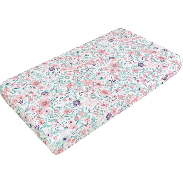 Комплект постільної білизни Jupeollon для дівчаток, жираф, квітковий візерунок, дитяча, дитяче ліжечко, 4-спальне простирадло, ліж