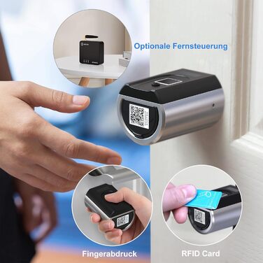 Електронний дверний замок передніх дверей із відбитком пальця, транспондер картки RFID, робочий додаток Bluetooth WIFI IP65 для дверей 30-70 мм, 51