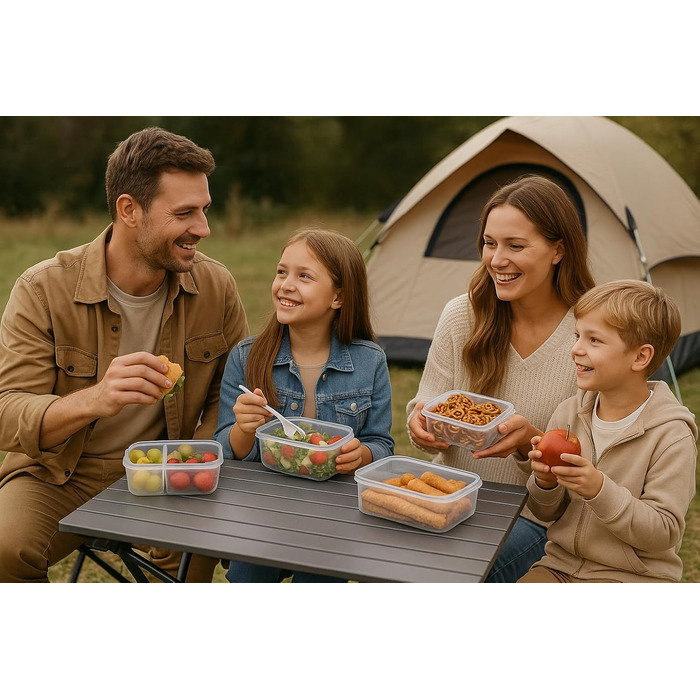 Пластикові контейнери для зберігання продуктів Lock & Lock набір з 3 предметів квадратні ланч-бокс з роздільником 1,4 л (3 x 1400 мл) прозорі