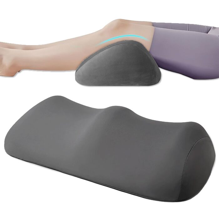 Подушка для підняття ніг, валик для колін та подушка для ніг з піни з ефектом пам&39яті, ергономічна подушка для положення колін та ніг, подушка для колін для тих, хто спить на боці (темно-сіра)