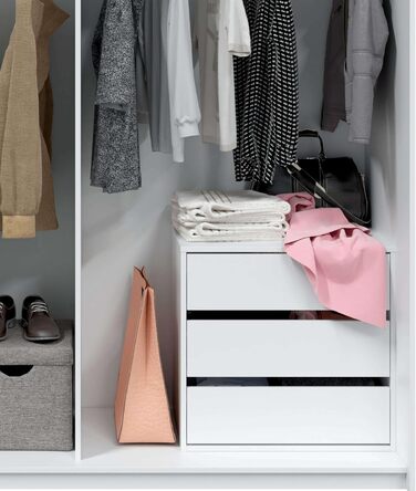 Комод Habitdesign з трьома шухлядами матово-білого кольору, розміри 60 см (ширина) x 57 см (висота) x 44 см (глибина).