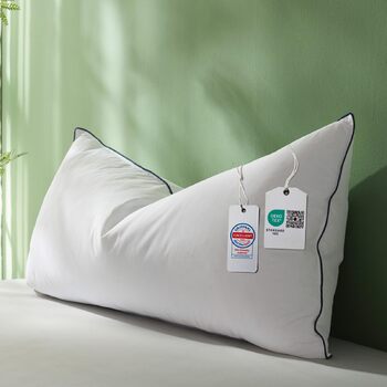 Преміальна подушка 40x80 см, 100 натуральний пух та пір&39я, ергономічно оптимізована 3-камерна подушка для підтримки шиї, подушка середньої жорсткості, медично протестована, сертифікована Oeko-Tex, 40x80 см