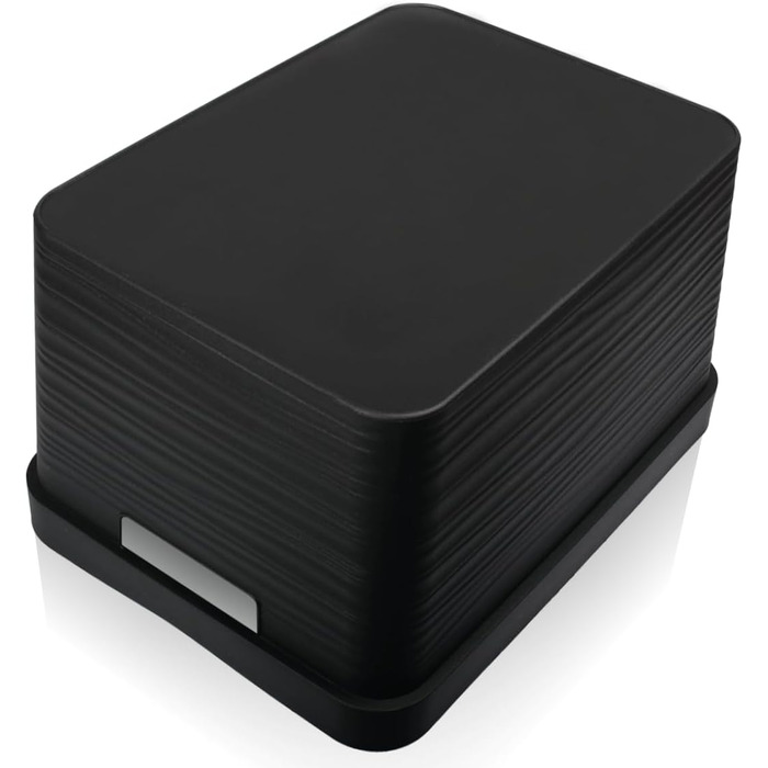 Набір із 6 ящиків для зберігання Stimo об&39ємом 30 л, пластикові кошики для зберігання з ручками, для полиць у ванній кімнаті, органайзери (чорний, набір із 6 предметів 30 л) Чорний набір із 6 предметів 30 л