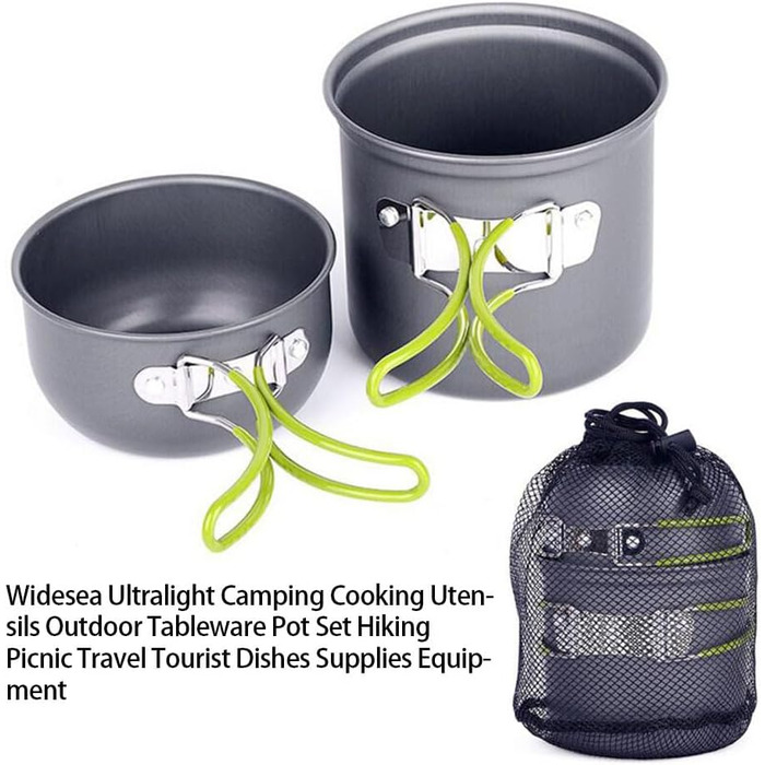 Портативний складаний горщик для кемпінгу, відкритий посуд для пікніка, портативний складаний посуд для кемперів, туристичних страв, з сумкою для зберігання