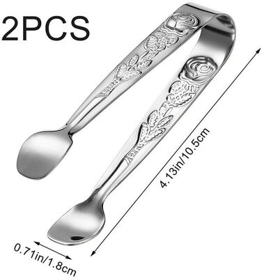 Щипці для льоду з нержавіючої сталі 2 шт. и, рельєфні щипці для цукерок, кондитерські щипці, сервірувальні щипці для їжі, солодощі
