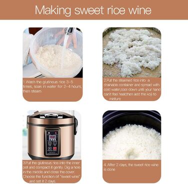 Машина для йогурту MLGB 6 л, ферментер чорного часнику, машина для кімчі, повністю автоматична машина для солодкого рисового вина, багатофункціональний ферментатор Natto Machine Black-gold 6L