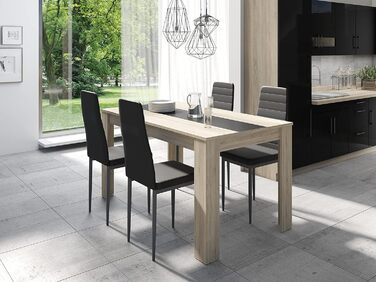 Обідній стіл byLIVING Nori/Сучасний кухонний стіл під дуб/Двосторонній висувний стіл чорного або білого кольору/Великий стіл / 160 x 90, В 75 см 160 x 90, В 75 см Коричневий