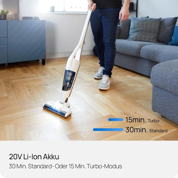 Акумуляторний пилосос 2-в-1 Vacmaster 20V, HEPA 13, 30 хв роботи, безмішковий, для твердих поверхонь, сірий