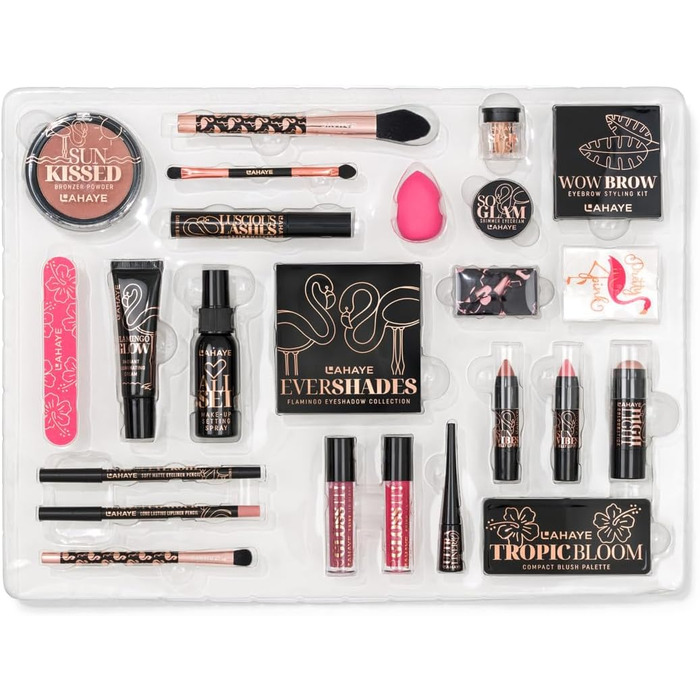 Адвент-календар краси 2025 РОЖЕВИЙ ФЛАМІНГО РІЗДВО - Різдвяний календар для жінок та підлітків ОБМЕЖЕНИЙ ВИПУСОК 24 високоякісні косметичні сюрпризи для макіяжу та косметики, подарунковий набір від LAHAYE