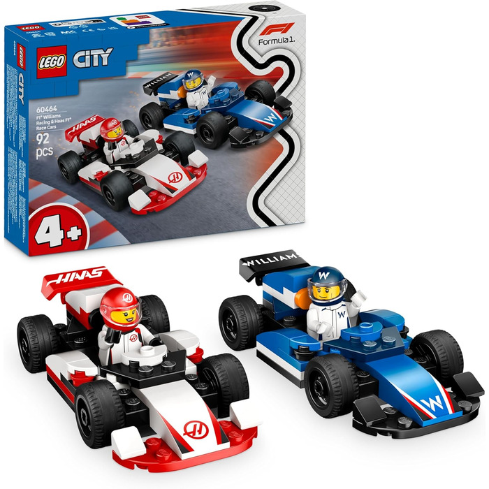 Конструктор LEGO City Боліди F1 Williams Racing та Haas F1, 92 деталі