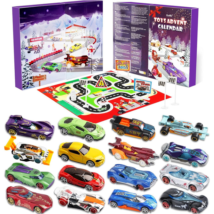 Адвент-календар Goffii Car Toy, 16 машинок