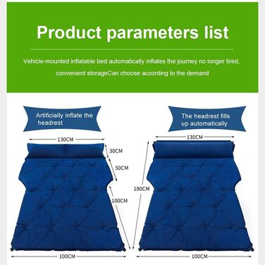 Надувний матрац для автомобіля, для Peugeot Rifter 2018-2024, портативний аксесуар для надувного матраца, комбіноване надувне ліжко, D звичайний D