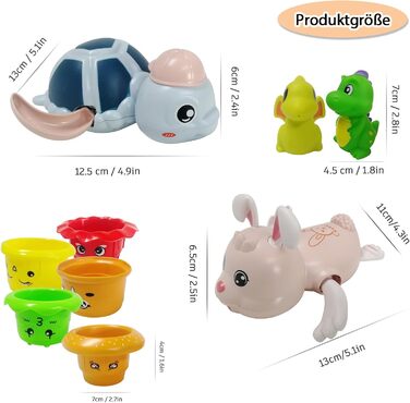 Іграшки для води GizmoVine для дітей, іграшки для ванни для немовлят, іграшка для купання з 9 предметів для малюків від 1 2 3 4 ро