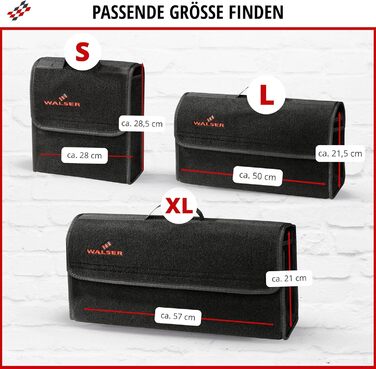 Органайзер для авто Walser, сумка для багажника, розмір S - 28x14x28 см, чорний