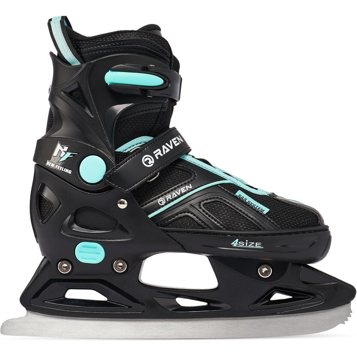 Ковзани/роликові ковзани RAVEN Pulse 2-в-1 для дітей та дорослих, регульовані 37-40 (23,5-26 см), чорні/блакитні