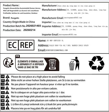 Водонепроникні гумові чоботи Pangolin для жінок та чоловіків, гумові чоботи до середини литки з нековзною підошвою, легко взувати та знімати, робочі чоботи для садівництва, роботи, подвір&39я, чорні/червоні, EU 45