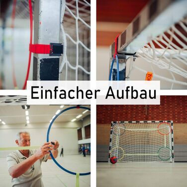 Стінка для футбольних воріт з еспандерами для професійних та ефективних тренувань / Набір для техніки ударів по воротах / Футбольні тренування (футбольні ворота - еспандери) Гандбольні ворота - кільця Ø50см