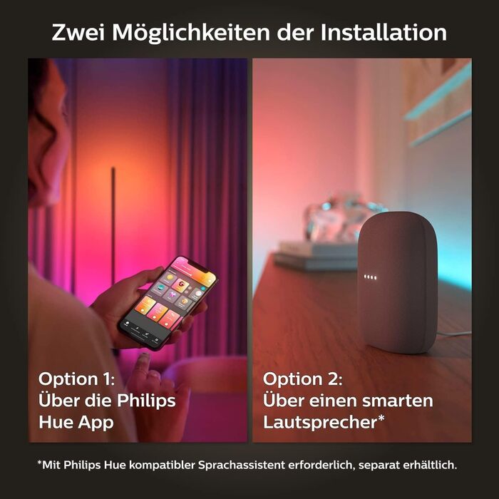 Базовий набір Philips Hue White & Color Ambiance Gradient Lightstrip (2 м), світлодіодна стрічка з регулюванням яскравості для системи освітлення Hue з 16 мільйонами кольорів і градієнтів кольорів, інтелектуальне керування освітленням за допомогою голосу 