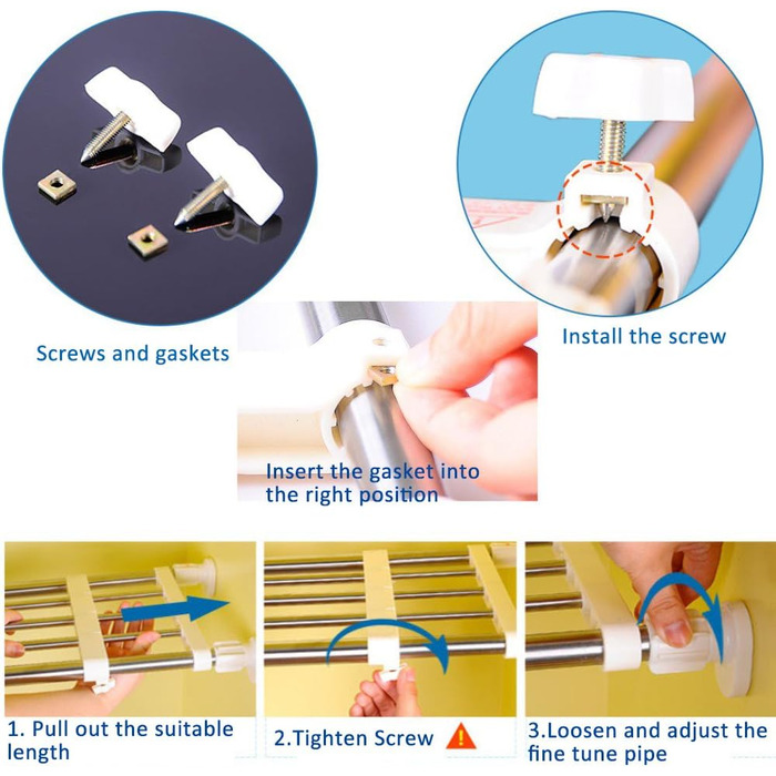 Розширювані полиці для гардеробу BAOYOUNI, регульована полиця для зберігання, органайзер своїми руками, вішалки для одягу, роздільники полиць для кухні, ванної кімнати, спальні, розширювана довжина 60-80 см