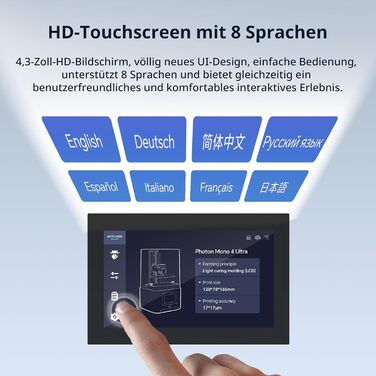 Принтер ANYCUBIC Photon Mono 4 Ultra 10K Resin, з 7-дюймовим монохромним РК-екраном із джерелом світла COB, максимальною швидкістю