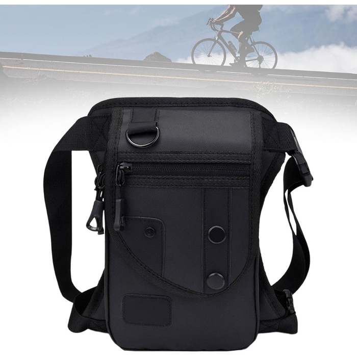 Поясна сумка Fenteer, сумка для відпочинку, регульована сумочка, водонепроникна сумка для ніг, сумка для риболовлі для подорожей на природі, для дорослих, чорна