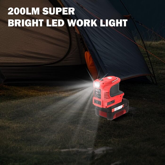 Інверторний блок живлення 220 Вт для акумулятора Einhell 18 В, інверторний генератор постійного струму 18 В на змінний струм 220 В, USB-адаптер живлення для Einhell Power X-Change з портом постійного струму, світлодіодним підсвічуванням та розеткою змінно