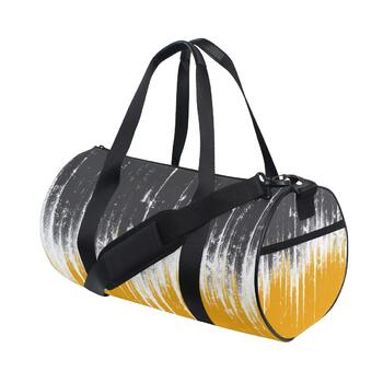 Спортивна сумка з абстрактним жовто-чорним візерунком, дорожня сумка з міцної тканини, ідеальна для поїздок на вихідні, для чоловіків та жінок, для спорту та на ніч.