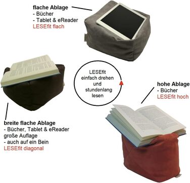 М&39яка подушка для читання у формі книги Тримач для книг вільної форми для ліжка Виготовлено вручну з протиковзкої штучної замші та мікробісеру М&39яка, що прається, обертається Матово-синя