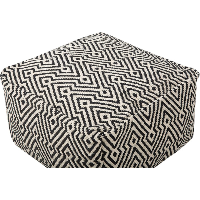 Пуф-табурет Beliani з сидінням у чорно-білому візерунку, бавовняний Mukki