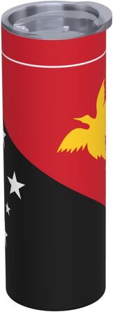 Кухоль з прямою трубочкою, дизайн прапор Папуа-Нової Гвінеї, друкований, дорожній кухоль, підходить для кемпінгу, офісу та дому, 590 мл