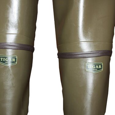 Гумові вейдерси TIGAR Drina, гумові вейдерси Tara з неопреном, ручної роботи, для рибалок, мисливців, рибалок, для різних сезонів, дуже міцні та надійні, розмір 41, зелена гума - Drina