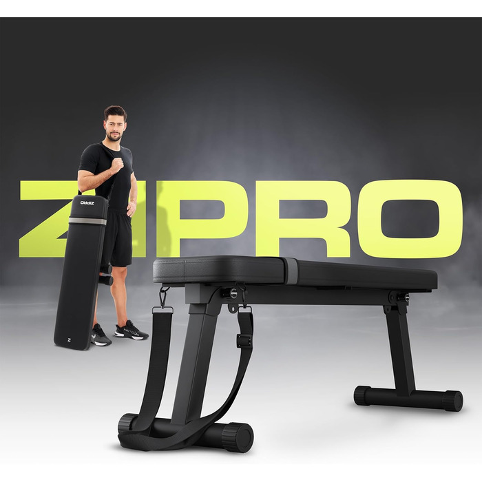 Складана лава ZIPRO Plank, тренувальна лава, фітнес-лава складна лава для жиму лежачи та присідань для домашнього використання компактна лава/лава для жиму лежачи, вантажопідйомність 230 кг з ремінцем для ніг