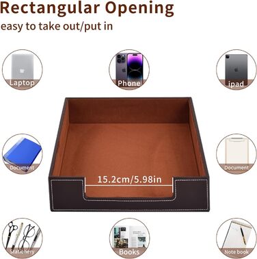 Шкіряний лоток для листів, канцелярське приладдя, органайзер для канцелярського приладдя, журналів, ювелірних виробів, косметики, розкішний тримач для листів та багатоцільова коробка для зберігання, штабелюється, для офісу, кави