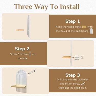 Настінна полиця Walasis дерев'яна бохо оздоблення стін дерев'яне оздоблення стін дитячої кімнати настінні полиці невелика рослинна